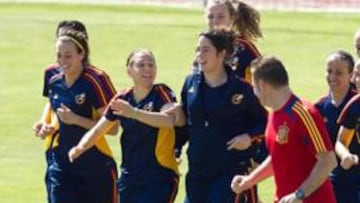 <b>PREPARADAS. </b>La Selección Absoluta, en un entrenamiento en su última concentración en Las Rozas.