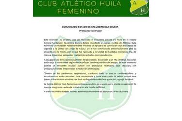 Portera de Costa Rica en terapia intensiva luego de convulsionar