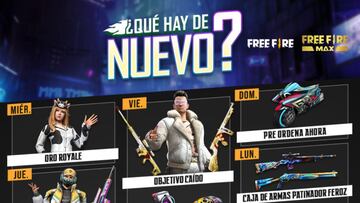 Free Fire: agenda semanal del 25 al 31 de mayo con diamante royale y ruleta de la suerte