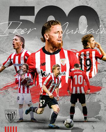 Cartel elaborado por el Athletic por los 500 partidos de Muniain 