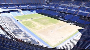 El Bernab&eacute;u empezar&aacute; a cambiar su c&eacute;sped para la Liga.
 