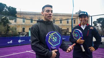 Martín Di Nenno y Beatríz González, , durante la presentación del Hexagon Cup.