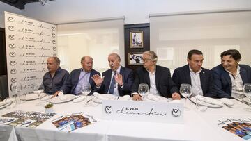 23/04/18 REAL MADRID PRESENTACION DEL MENU SOLIDARIO JUANITO 2018 EN EL RESTAURANTE EL VIEJO CHAMARTIN
 VICENTE DEL BOSQUE PACO BUYO