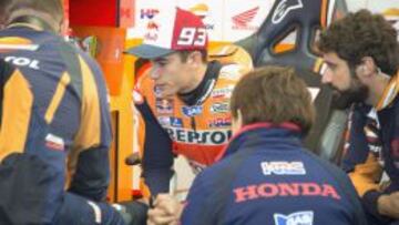 Márquez siguió el final de la carrera de Silverstone desde el box.