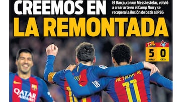 La prensa de Barcelona visualiza la remontada: “Creemos”