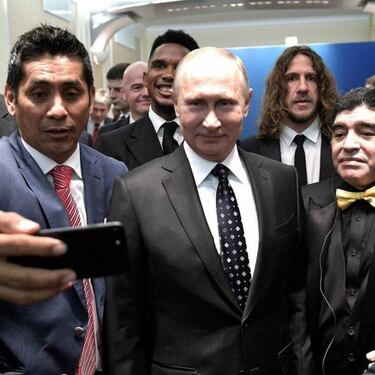 La selfi que presume Jorge Campos con Putin y Maradona