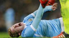 De Bruyne out of English league cup final with double injury