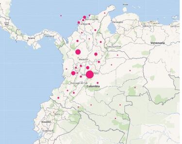 Mapa de casos y muertes por coronavirus por departamentos en Colombia: 25 de agosto