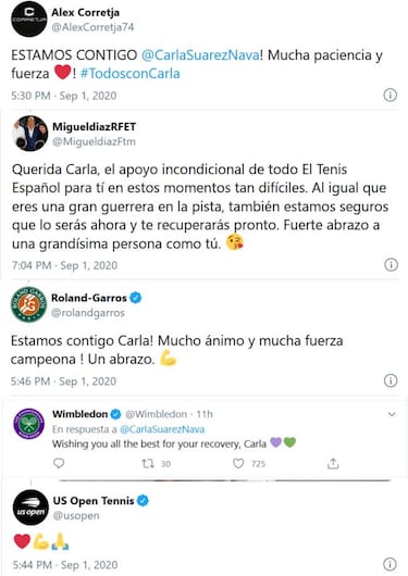 Impresionante apoyo del mundo del deporte y la sociedad a Carla: más de 6 mil mensajes