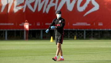 Simeone, en la sesión de trabajo.
