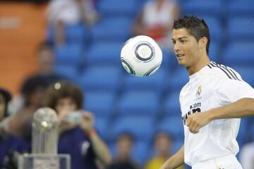 Cristiano Ronaldo en el estadio Santiago Bernabéu.