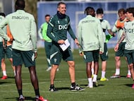 Garitano en un entrenamiento con el Cádiz.