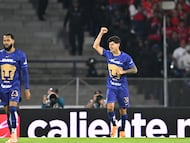 during the 9th round match between Pumas UNAM and Toluca as part of the Liga BBVA MX Varonil, Torneo Clausura 2026 at Olimpico Universitario Stadium, on March 03, 2026 in Mexico City, Mexico.