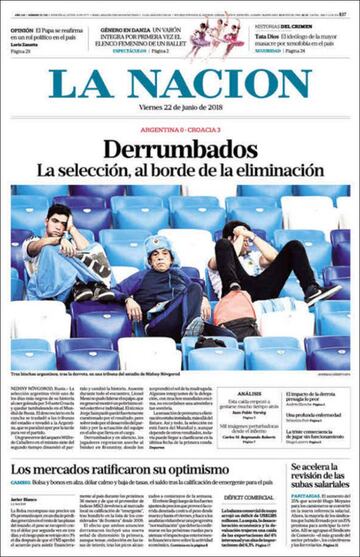 Las portadas en Argentina tras la debacle ante Croacia