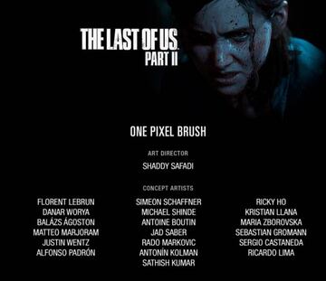 Pantalla de los créditos de The Last of us Parte 2 con el nombre de nuestro invitado