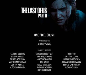 Pantalla de los cr&eacute;ditos de The Last of us Parte 2 con el nombre de nuestro invitado