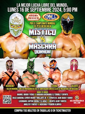 Este es el cartel del CMLL para este 16 de septiembre en la Arena México.