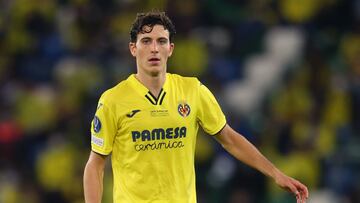 BELFAST, NORTHERN IRELAND - AUGUST 11:  Pau Torres of Villarreal during the UEFA Super Cup 2021 match between Chelsea FC and Villarreal CF at the National Football Stadium at Windsor Park on August 11, 2021 in Belfast, Northern Ireland. (Photo by Catherin