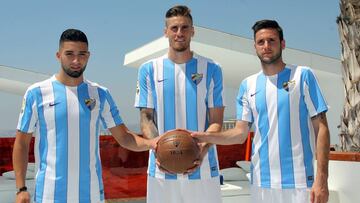 23/07/15 PRESENTACION DE  LOS NUEVOS JUGADORES DEL MALAGA 
 Adnane Tighadouini , Duje Cop y Raul Albentosa 