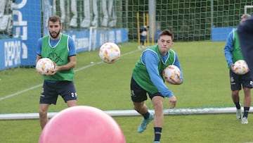 Antoñito junto a Svensson en un entrenamiento.