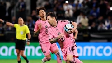 Soccer Football - Friendly - Al Hilal v Inter Miami - Kingdom Arena, Riyadh, Saudi Arabia - January 29, 2024  Inter Miami's Lionel Messi celebrates scoring their second goal REUTERS/Ahmed Yosri