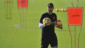 Vicente Moreno durante una sesión de entrenamiento.