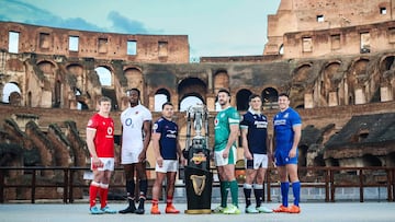 Desde la izquierda, los capitanes: Morgan (Gales), Itoje (Inglaterra), Dupont (Francia), Doris (Irlanda), Darge (Escocia) y Lamaro (Italia).