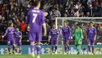 Jugadores del Real Madrid en Mestalla