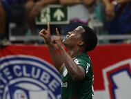 Jhon Arias anota su tercer gol con Palmeiras ante Bahía