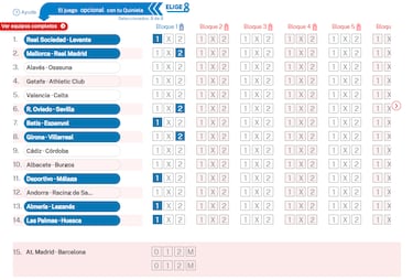 Elige 8 de La Quiniela jornada 53 - 4/4/26  