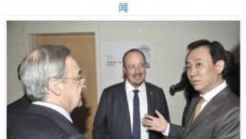 Florentino le presentó a Benítez a Xu en los vestuarios.