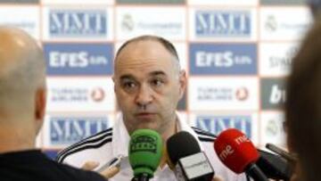 Pablo Laso, en la rueda de prensa de este jueves en Pozuelo.