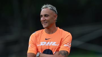 Soccer Football - Keylor Navas is presented as the new signing for Pumas UNAM - Pumas UNAM Training Center, Mexico City, Mexico - July 24, 2025 Pumas UNAM's Keylor Navas after press conference REUTERS/Henry Romero