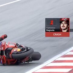 Caída absurda de Bagnaia tras un mal ensayo de salida