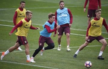 Griezmann in today's session at the Cerro del Espino.