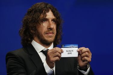 En el sorteo de la fase de grupos de la Champions 2015-2016.