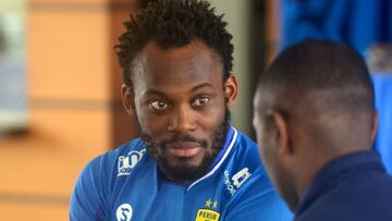 Essien, con la equipación de su nuevo club.