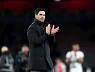 LONDON (United Kingdom), 30/12/2025.- Arsenal's manager Mikel Arteta reacts after winning the English Premier League match between Arsenal FC and Aston Villa, in London, Britain, 30 December 2025. (Reino Unido, Londres) EFE/EPA/VINCE MIGNOTT EDITORIAL USE ONLY. No use with unauthorized audio, video, data, fixture lists, club/league logos, 'live' services or NFTs. Online in-match use limited to 120 images, no video emulation. No use in betting, games or single club/league/player publications.