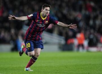 Messi celebra su gol, que fue el segundo del Barcelona. 2-0.