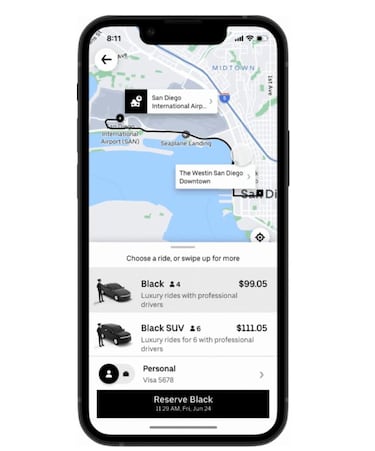 Uber te dejará reservar el transporte antes de llegar al aeropuerto
