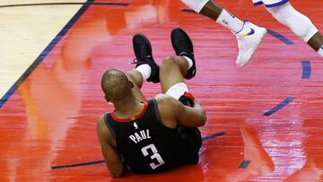 Chris Paul, tras lesionarse en el quinto partido ante los Golden State Warriors.