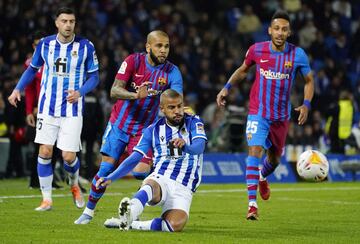 Dani Alves y Rafinha.