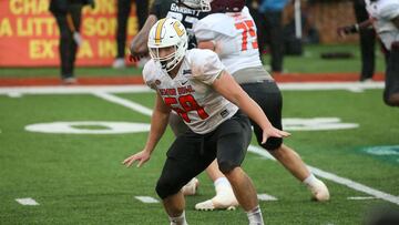 Cole Strange en el Senior Bowl