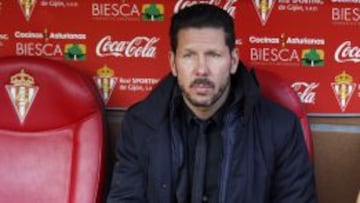 Simeone, en El Molinón.