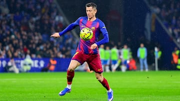 Lewandowski, en el Espanyol-Barça de este sábado.