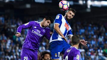 David López, durante el partido contra el Real Madrid.