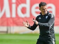 Luis García, en un entrenamiento.