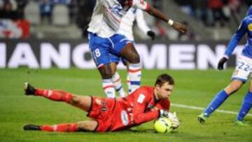 Stephan Andersen, durante un partido con el Evian ante el Olympique de Lyon esta temporada.