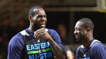 LeBron James y Dwyane Wade durante el All Star de 2014.