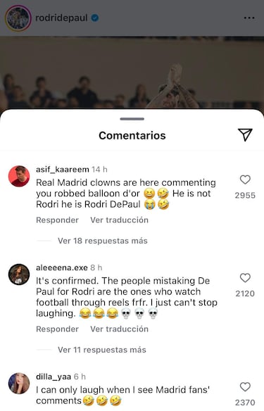 Fans de Vinicius insultan por el Balón de Oro en redes a Rodri...go de Paul